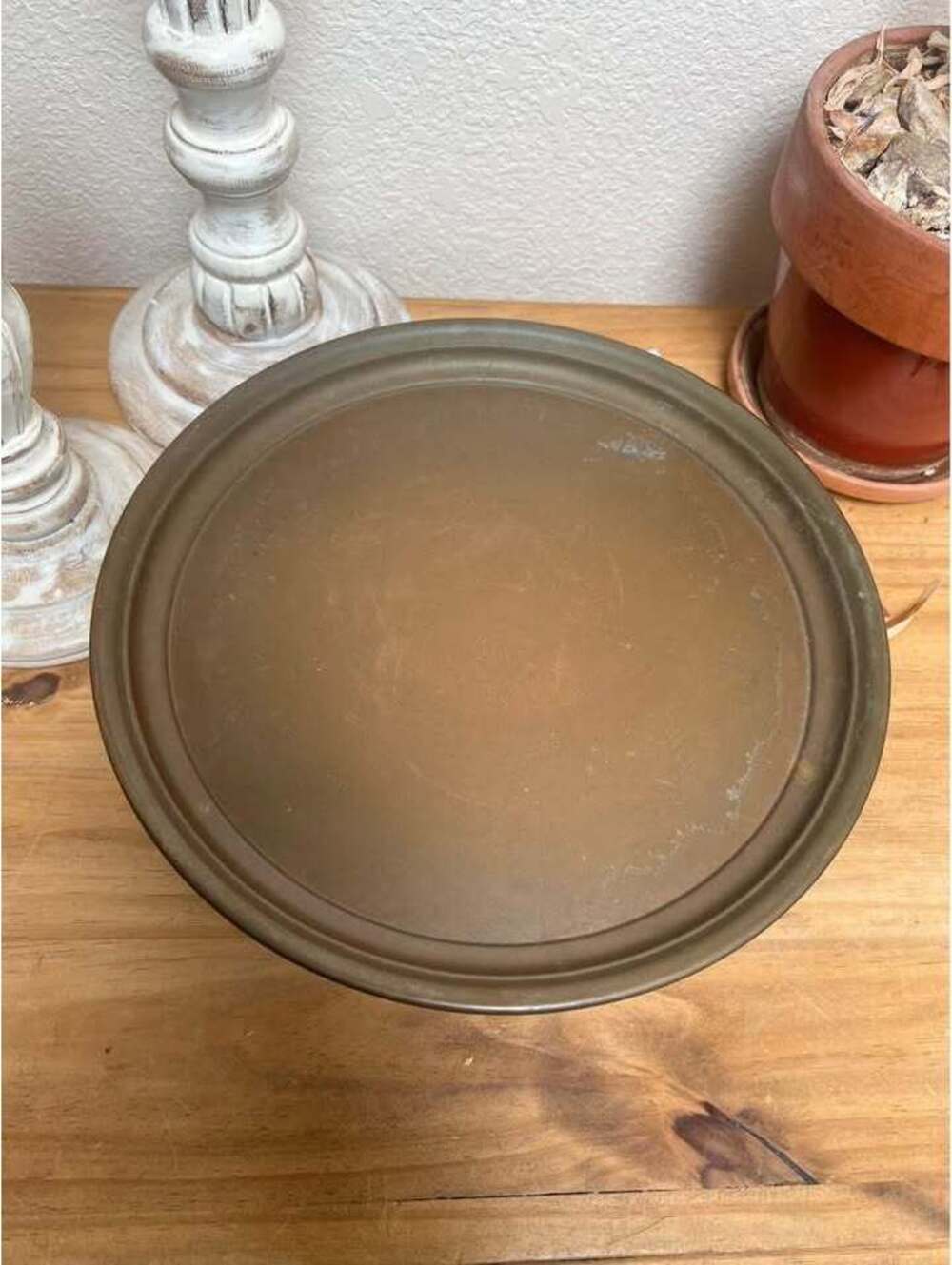 Two Antique 12” Copper Serving Trays